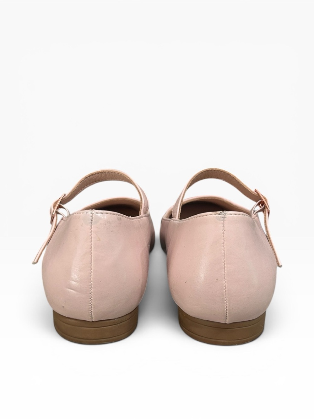 Tahari "Loft" Mary Jane Flat Vegan Leather Pink Rose Gold Size 8 - Picture 6 of 10